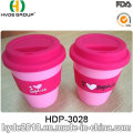 Tasse de café de voyage réutilisable de tasse de voyage avec le couvercle et la bande de silicium (HDP-3028)